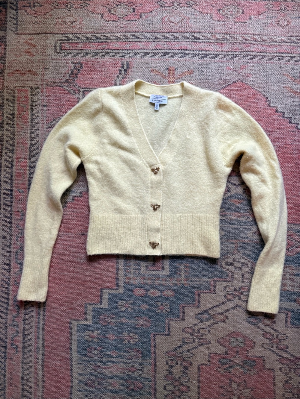 & Other Stories Pale Yellow V-Neck Button Cardigan